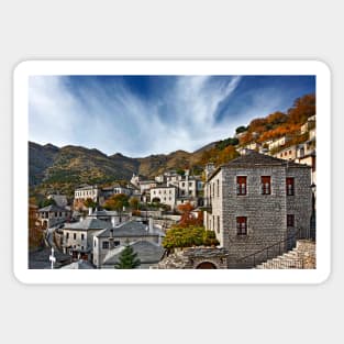 Autumn in Syrrako village - Tzoumerka mountains Sticker